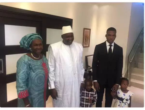 Gambian President, Barrow Pictured With His Family Ahead Of His Inauguration